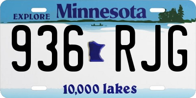 MN license plate 936RJG