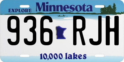 MN license plate 936RJH
