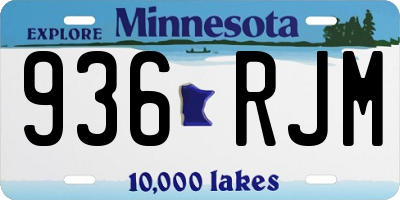 MN license plate 936RJM
