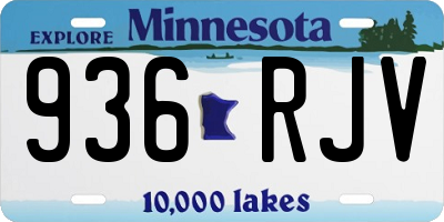 MN license plate 936RJV