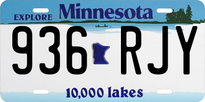 MN license plate 936RJY