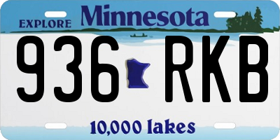 MN license plate 936RKB