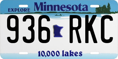 MN license plate 936RKC