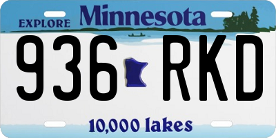 MN license plate 936RKD