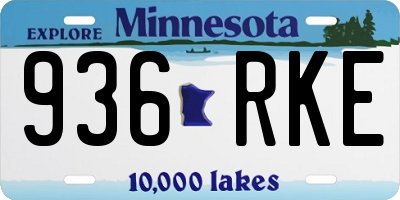 MN license plate 936RKE