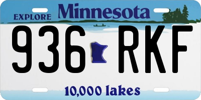 MN license plate 936RKF