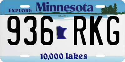 MN license plate 936RKG