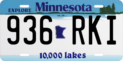 MN license plate 936RKI