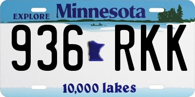 MN license plate 936RKK
