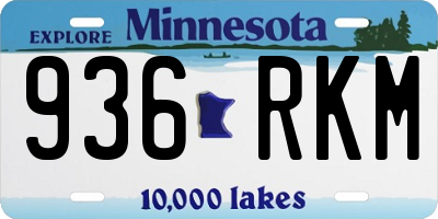 MN license plate 936RKM