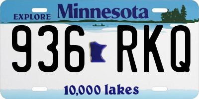 MN license plate 936RKQ