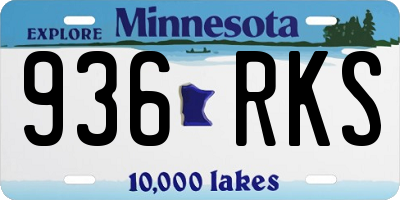 MN license plate 936RKS