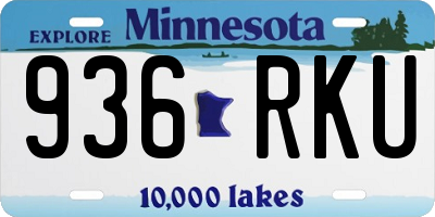 MN license plate 936RKU