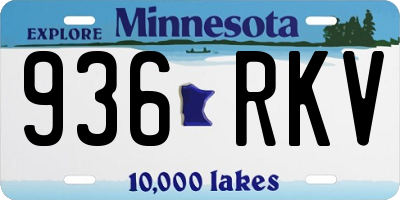 MN license plate 936RKV