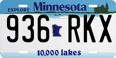 MN license plate 936RKX