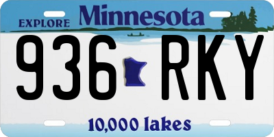 MN license plate 936RKY