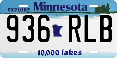 MN license plate 936RLB
