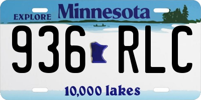 MN license plate 936RLC