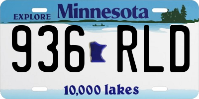 MN license plate 936RLD