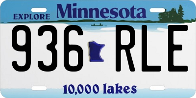 MN license plate 936RLE