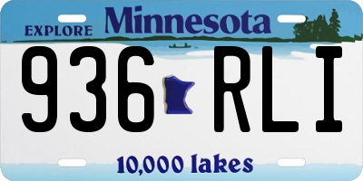 MN license plate 936RLI