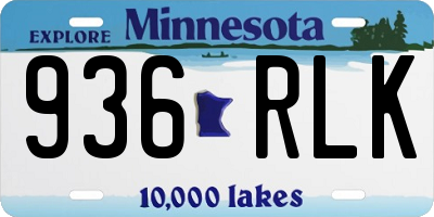 MN license plate 936RLK