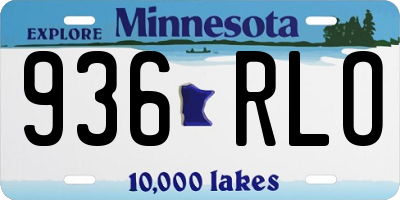 MN license plate 936RLO