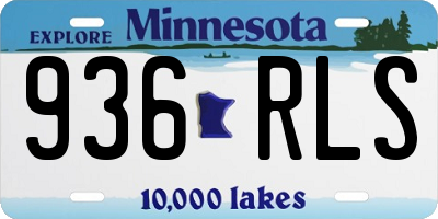 MN license plate 936RLS