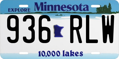 MN license plate 936RLW