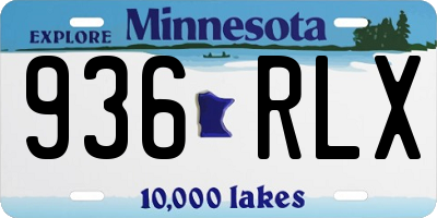 MN license plate 936RLX