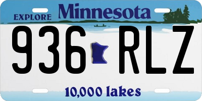 MN license plate 936RLZ