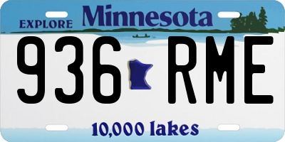 MN license plate 936RME