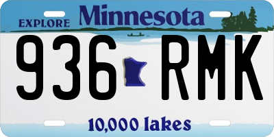 MN license plate 936RMK