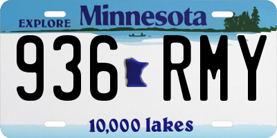 MN license plate 936RMY