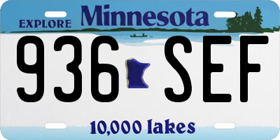 MN license plate 936SEF