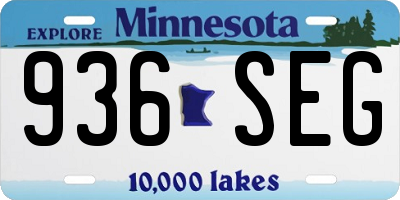 MN license plate 936SEG