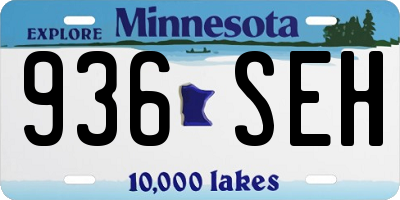 MN license plate 936SEH