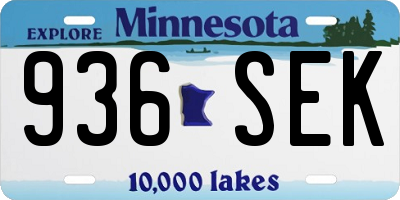 MN license plate 936SEK