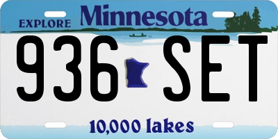 MN license plate 936SET