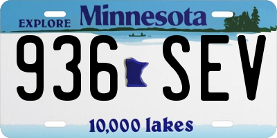 MN license plate 936SEV