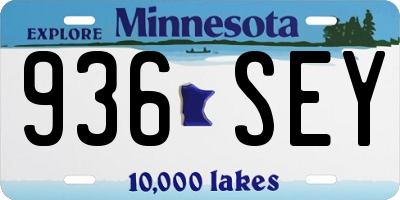 MN license plate 936SEY