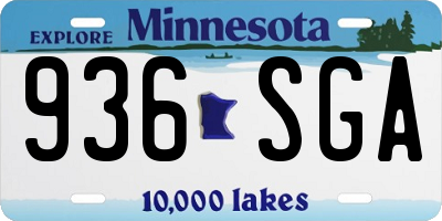 MN license plate 936SGA