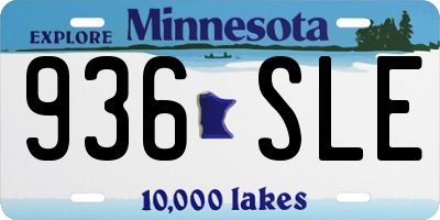 MN license plate 936SLE
