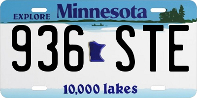 MN license plate 936STE