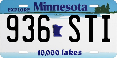 MN license plate 936STI