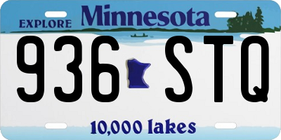 MN license plate 936STQ