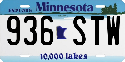 MN license plate 936STW
