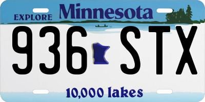 MN license plate 936STX