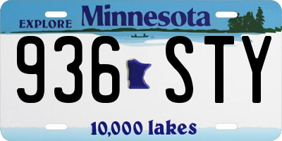 MN license plate 936STY