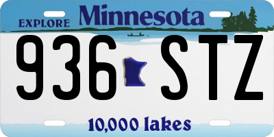 MN license plate 936STZ